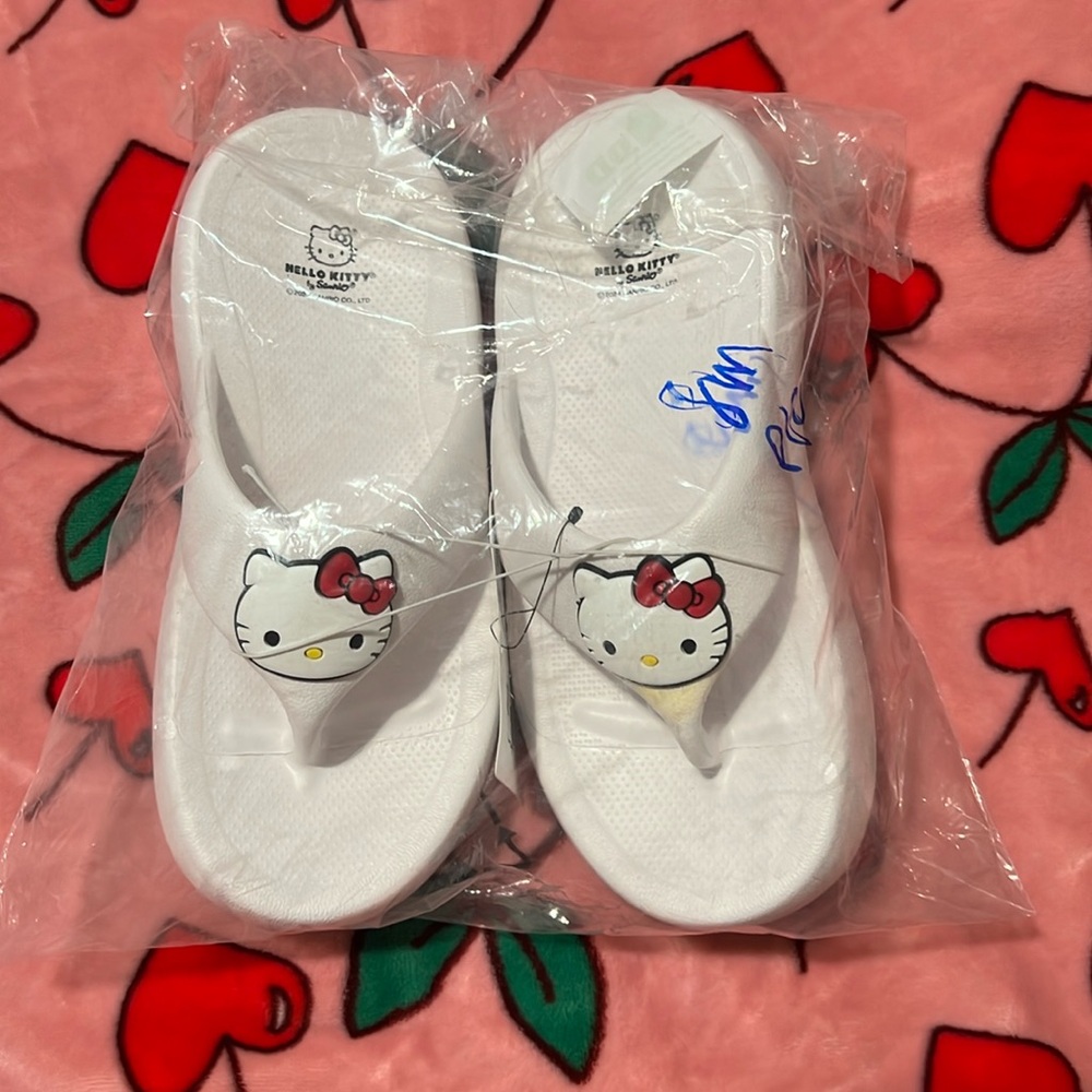 Hello kitty/sanrio white platform flip flops! Hello kitty,brand new!Size medium.